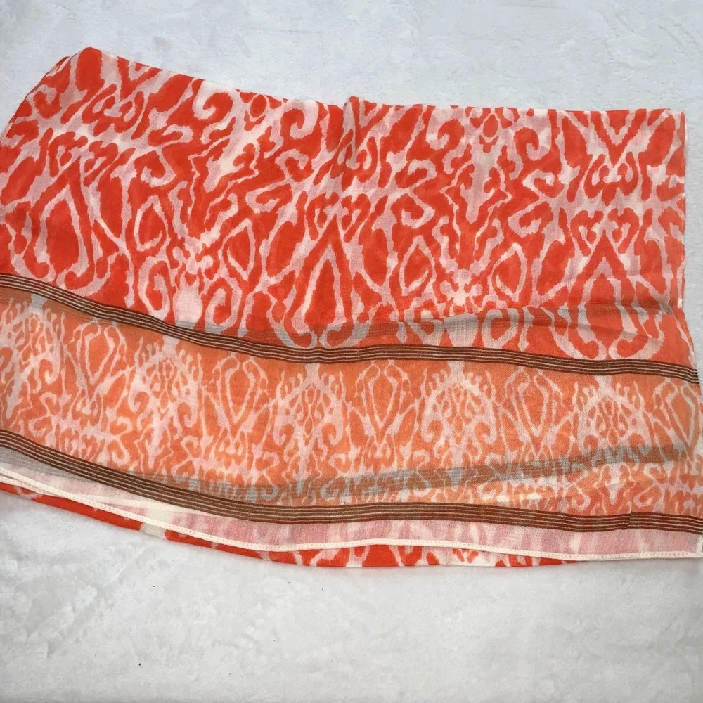 Orange Print‎ wrap scarf Cover-Up Swim Beach Pool Resort Wear